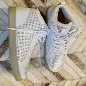 Unisex White Clae High Top "Russel" Leather 10.5